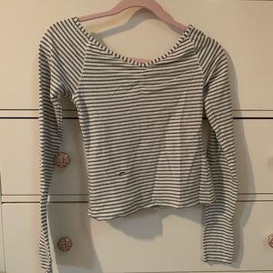 Sliver stripe crop long sleeve